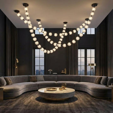 Esle Modern Pearl Necklace Chandelier - Black17 lightcasivra