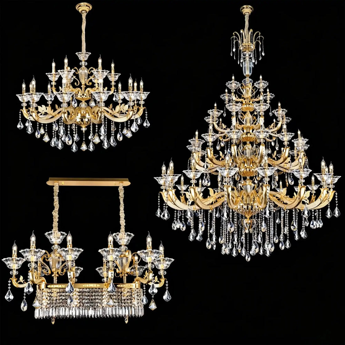 Eternal Baroque Revival Chandelier Series with Diamond - Inspired Crystal - Studded Light Arms - 6 Lights/D28.35"*H24.80"(D72cm*H63cm)Warm Lightcasivra