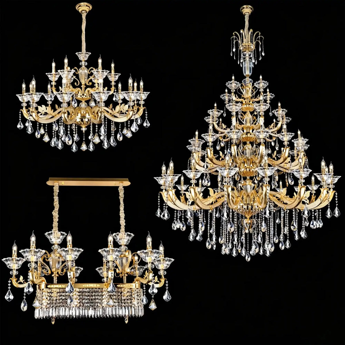 Eternal Baroque Revival Chandelier Series with Diamond - Inspired Crystal - Studded Light Arms - 6 Lights/D28.35"*H24.80"(D72cm*H63cm)Warm Lightcasivra