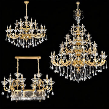Eternal Baroque Revival Chandelier Series with Diamond - Inspired Crystal - Studded Light Arms - 6 Lights/D28.35"*H24.80"(D72cm*H63cm)Warm Lightcasivra