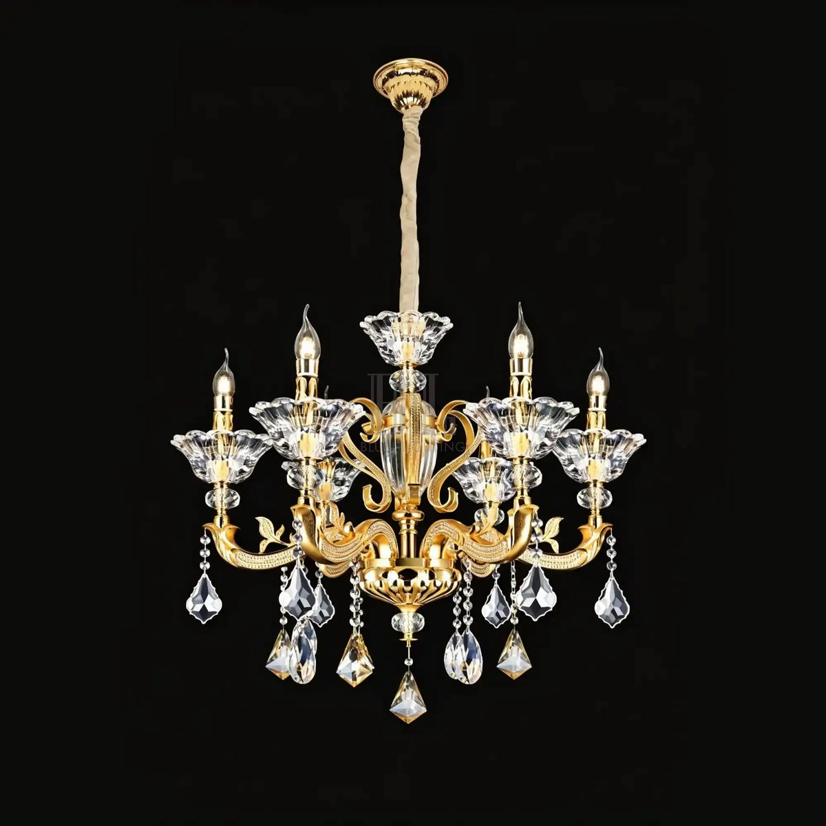 Eternal Baroque Revival Chandelier Series with Diamond - Inspired Crystal - Studded Light Arms - 6 Lights/D28.35"*H24.80"(D72cm*H63cm)Warm Lightcasivra
