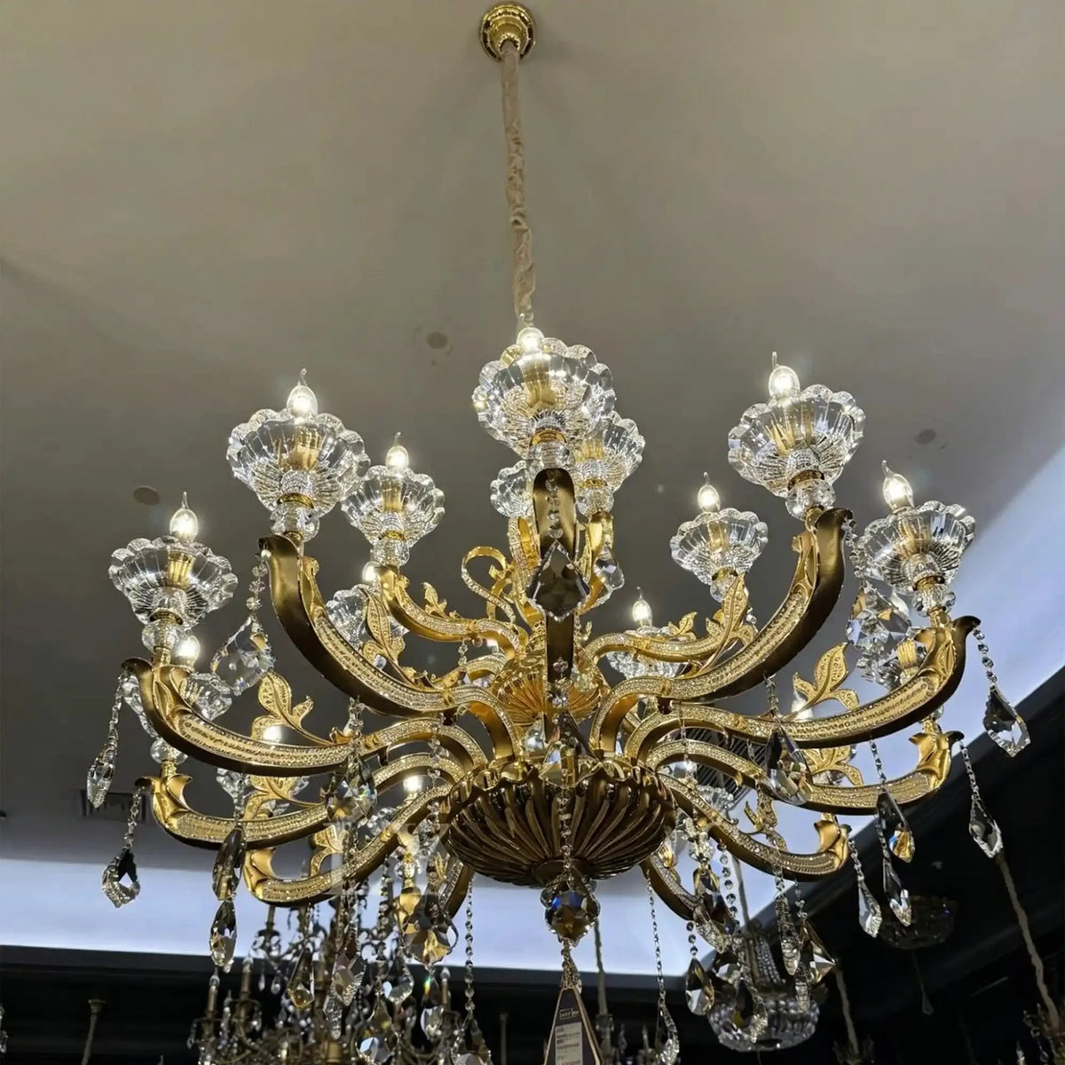 Eternal Baroque Revival Chandelier Series with Diamond - Inspired Crystal - Studded Light Arms - 48 Lights/D77.17"*H109.45"(D196cm*H278cm)Warm Lightcasivra