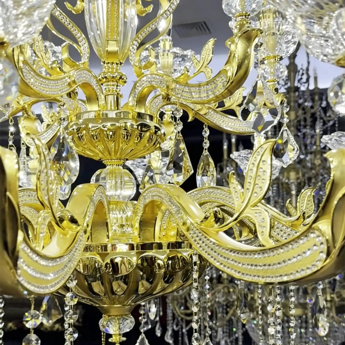 Eternal Baroque Revival Chandelier Series with Diamond - Inspired Crystal - Studded Light Arms - 48 Lights/D77.17"*H109.45"(D196cm*H278cm)Warm Lightcasivra