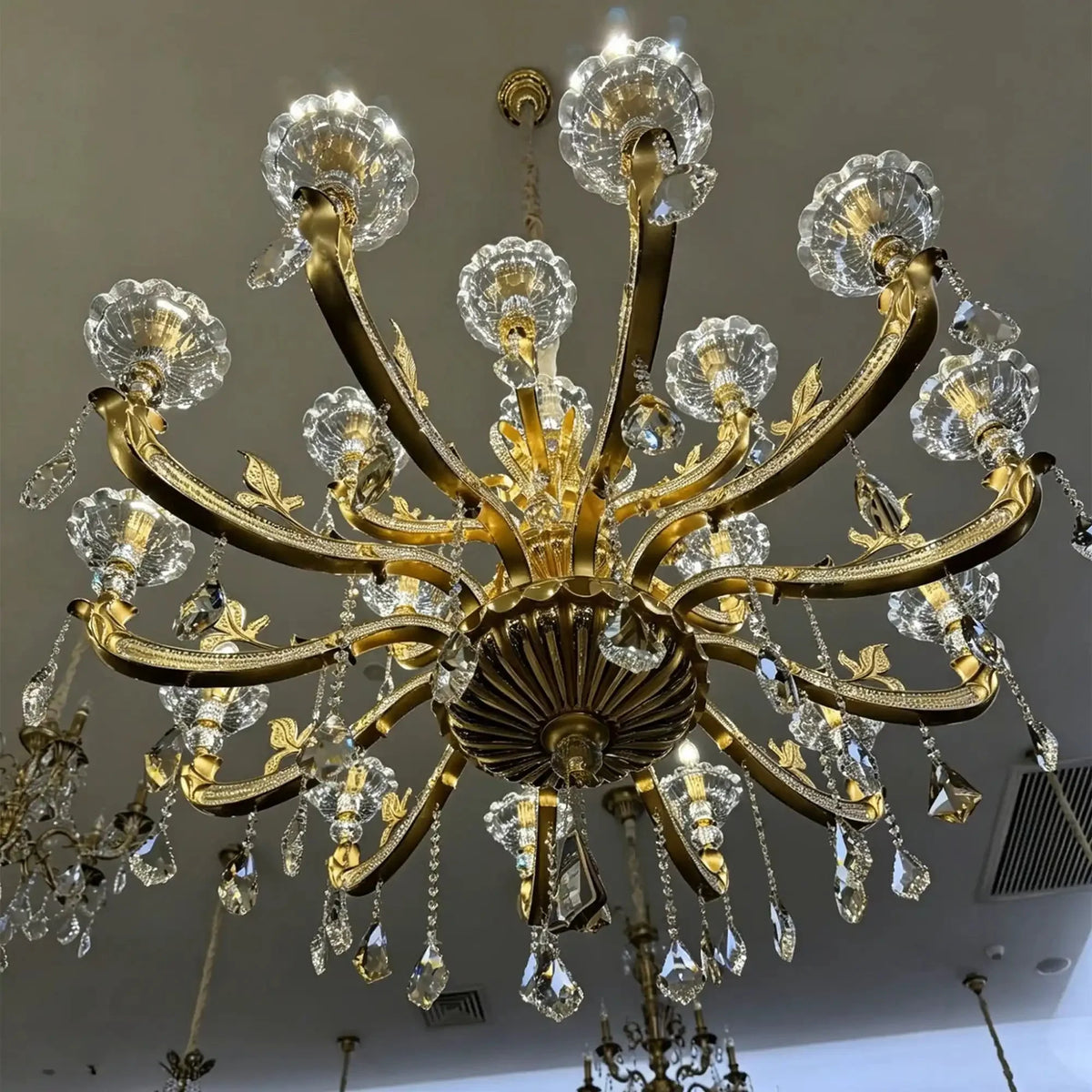 Eternal Baroque Revival Chandelier Series with Diamond - Inspired Crystal - Studded Light Arms - 48 Lights/D77.17"*H109.45"(D196cm*H278cm)Warm Lightcasivra