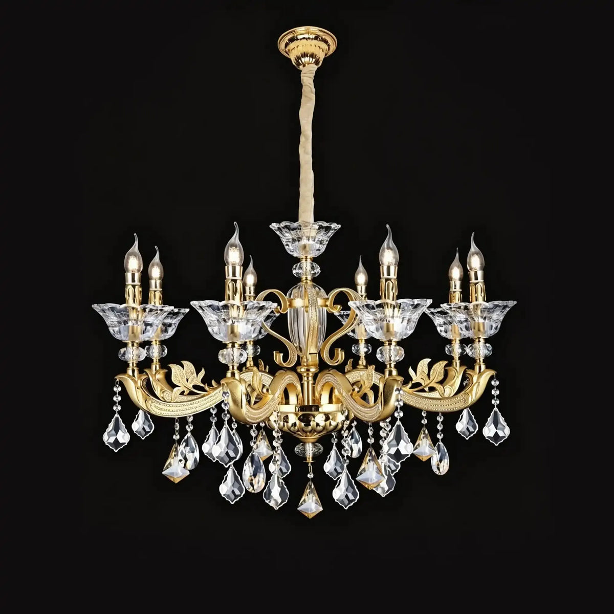 Eternal Baroque Revival Chandelier Series with Diamond - Inspired Crystal - Studded Light Arms - 8 Lights/D35.04"*H25.59"(D89cm*H65cm)Warm Lightcasivra