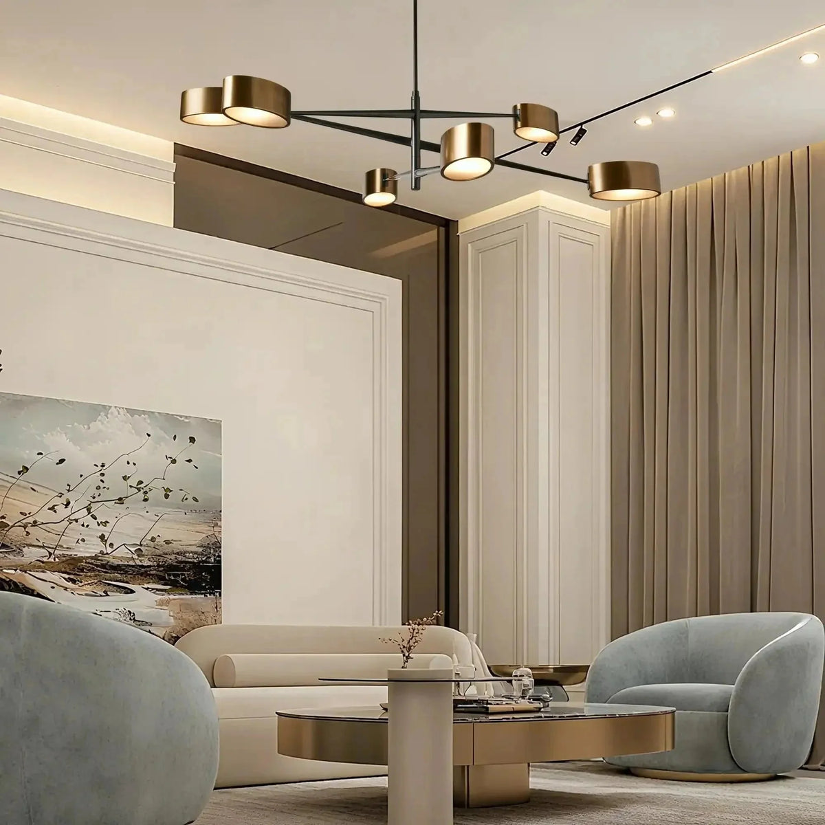 Esprit 6-Light Chandelier in brass - dining room lighting