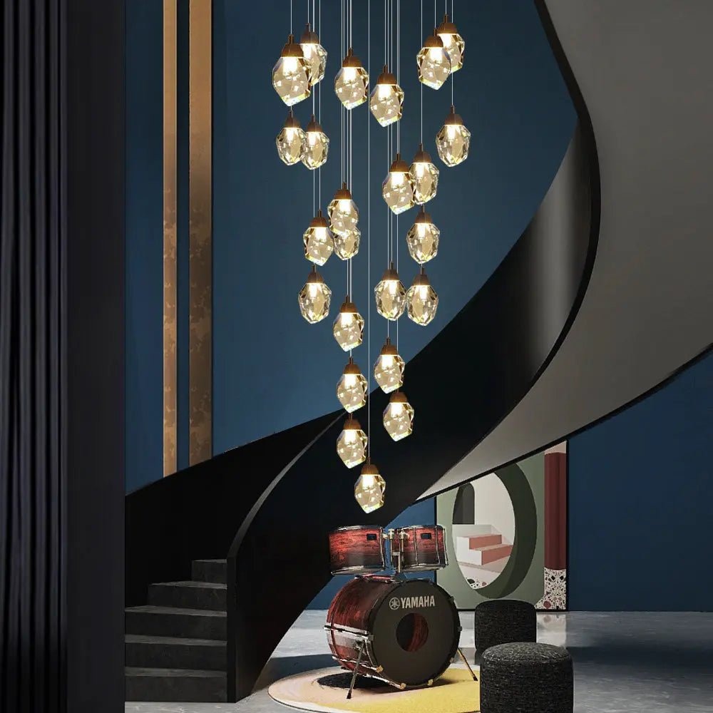 Eve Modern Crystal Chandelier for Staircase - Gold1Cool Light(6000K)casivra