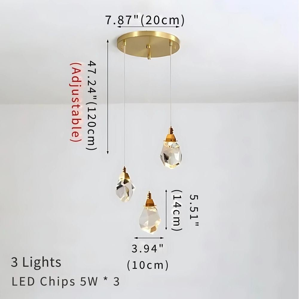 Eve Modern Crystal Chandelier for Staircase - Gold1Cool Light(6000K)casivra