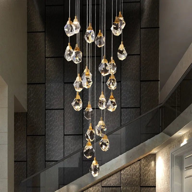 Eve Modern Crystal Chandelier for Staircase - Gold1Cool Light(6000K)casivra