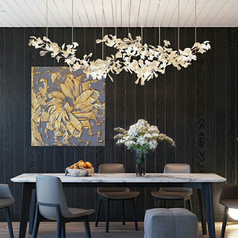 Extra Large Ceramic White Flower Chandelier in Artistic Branch Style for Spacious Living and Dining Room - L47.2"*W23.6"*H21.7"/ 10 Lights (110 Pieces)Warm Lightcasivra