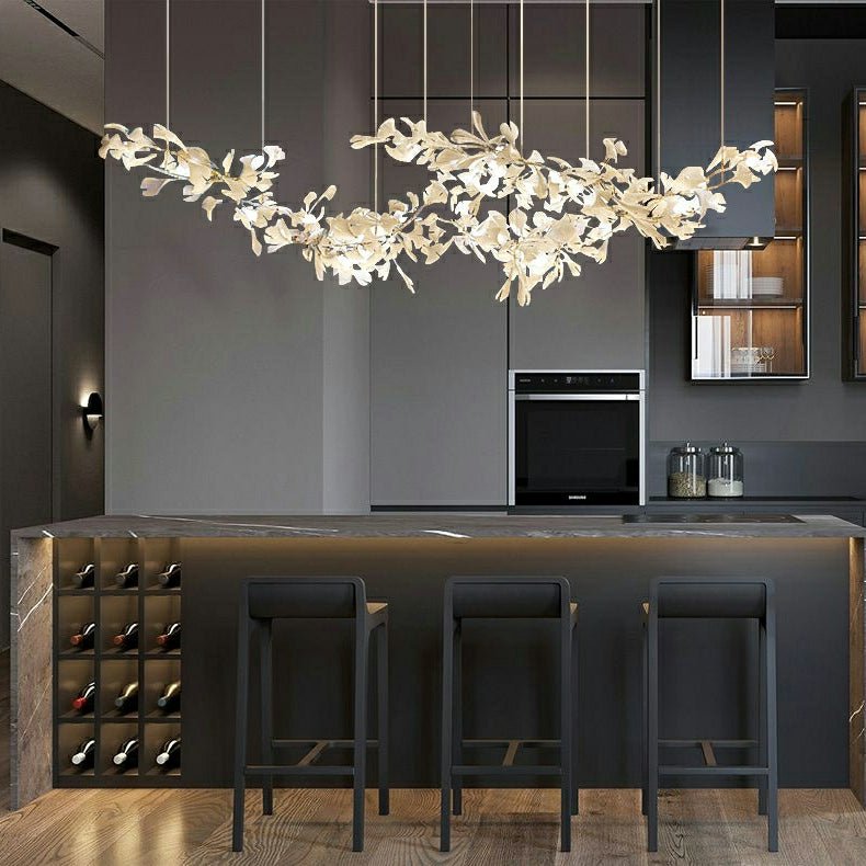 Extra Large Ceramic White Flower Chandelier in Artistic Branch Style for Spacious Living and Dining Room - L47.2"*W23.6"*H21.7"/ 10 Lights (110 Pieces)Warm Lightcasivra