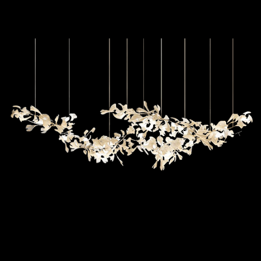 Extra Large Ceramic White Flower Chandelier in Artistic Branch Style for Spacious Living and Dining Room - L47.2"*W23.6"*H21.7"/ 10 Lights (110 Pieces)Warm Lightcasivra