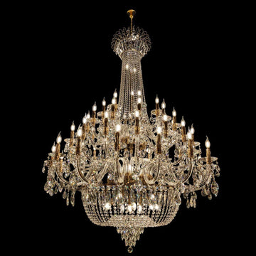 Extra Large European-style Multi-layers Candle Luxury Crystal Chandelier Gold Art Foyer/Staircase Decorative Light Fixture - 4 Layers /52+10 Lights/D57.1"*H78.7"(D145cm*H200cm)/120kgGoldWarm Lightcasivra