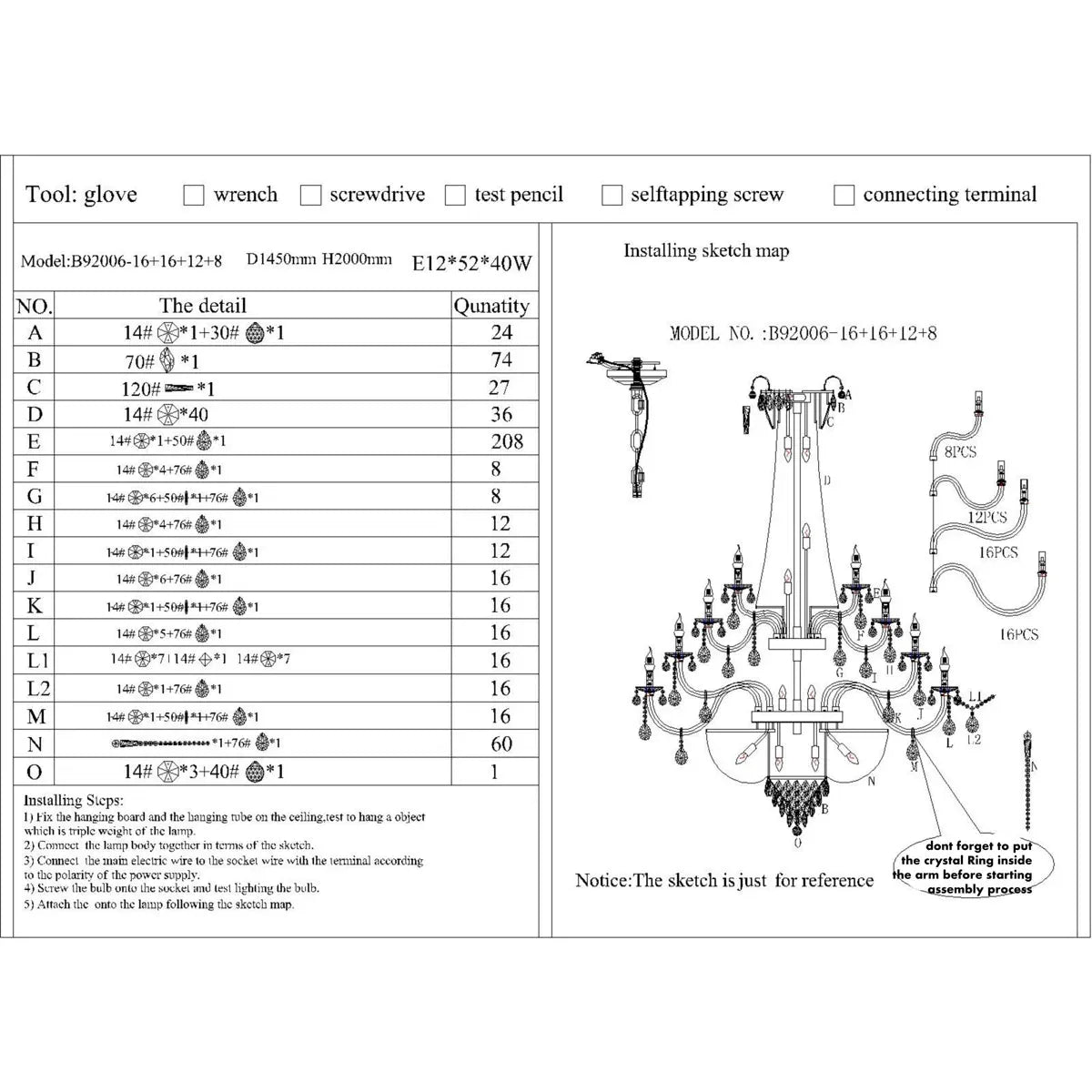 Extra Large European-style Multi-layers Candle Luxury Crystal Chandelier Gold Art Foyer/Staircase Decorative Light Fixture - 4 Layers /52+10 Lights/D57.1"*H78.7"(D145cm*H200cm)/120kgChromeWarm Lightcasivra