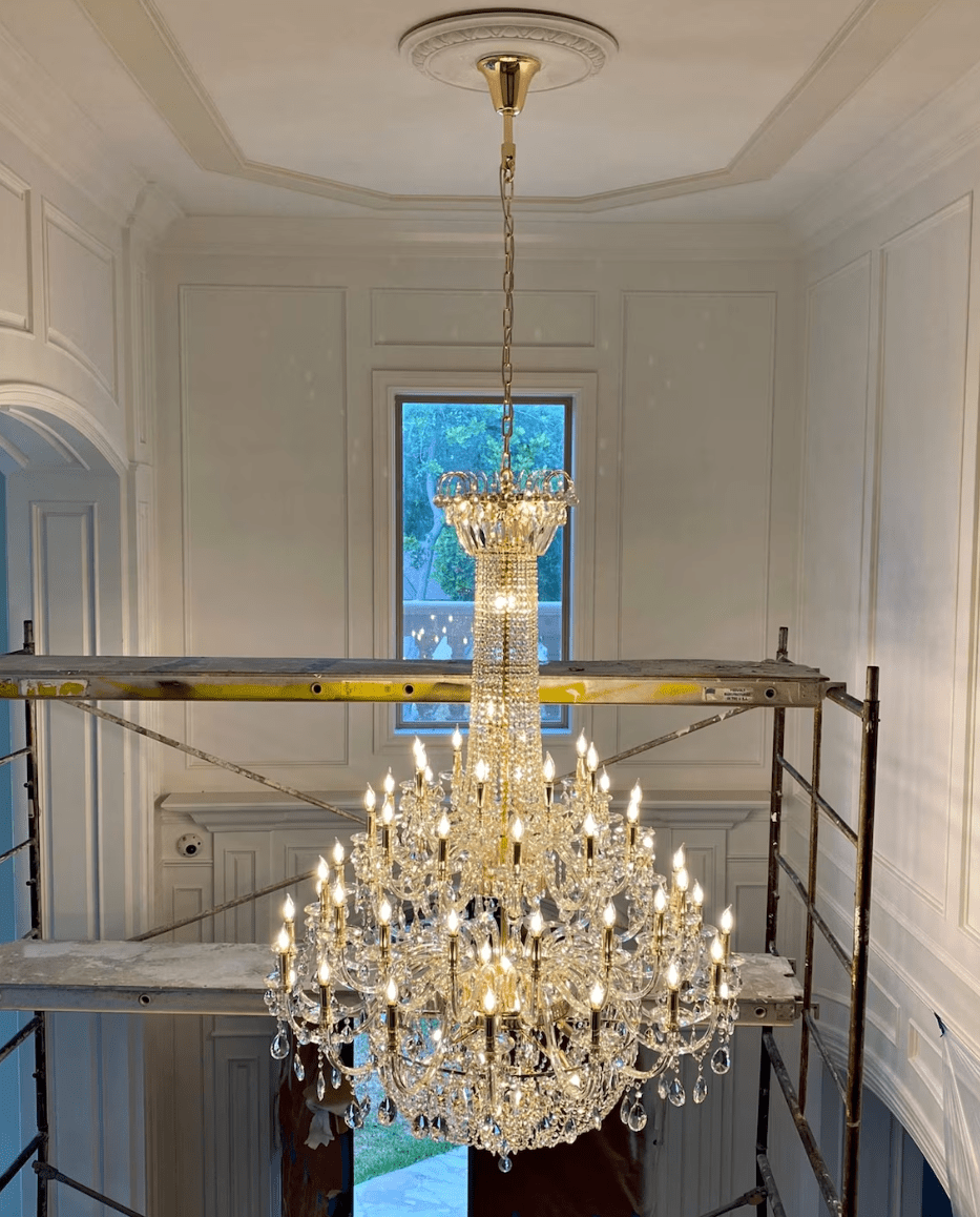 Extra Large European-style Multi-layers Candle Luxury Crystal Chandelier Gold Art Foyer/Staircase Decorative Light Fixture - 4 Layers /52+10 Lights/D57.1"*H78.7"(D145cm*H200cm)/120kgGoldWarm Lightcasivra