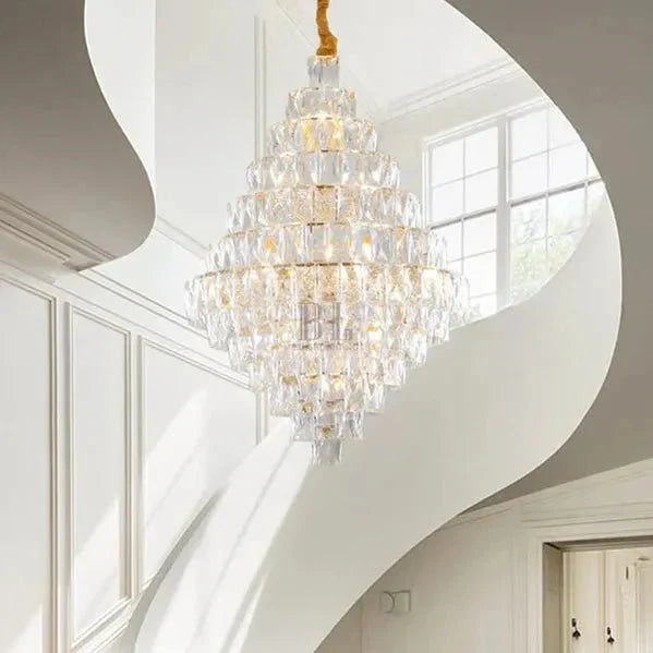 Extra Large Foyer Pure Crystal Ceiling Light Fixture Living Room Entrance Staircase Chandelier - D59.1"*H86.6"/ 75 Lightscasivra
