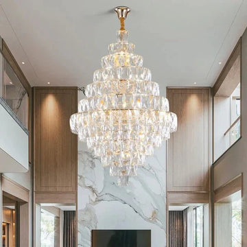 Extra Large Foyer Pure Crystal Ceiling Light Fixture Living Room Entrance Staircase Chandelier - D47.2"*H70.9"/ 42 Lightscasivra