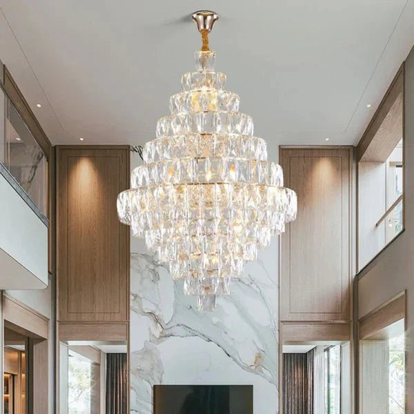 Extra Large Foyer Pure Crystal Ceiling Light Fixture Living Room Entrance Staircase Chandelier - D47.2"*H70.9"/ 42 Lightscasivra