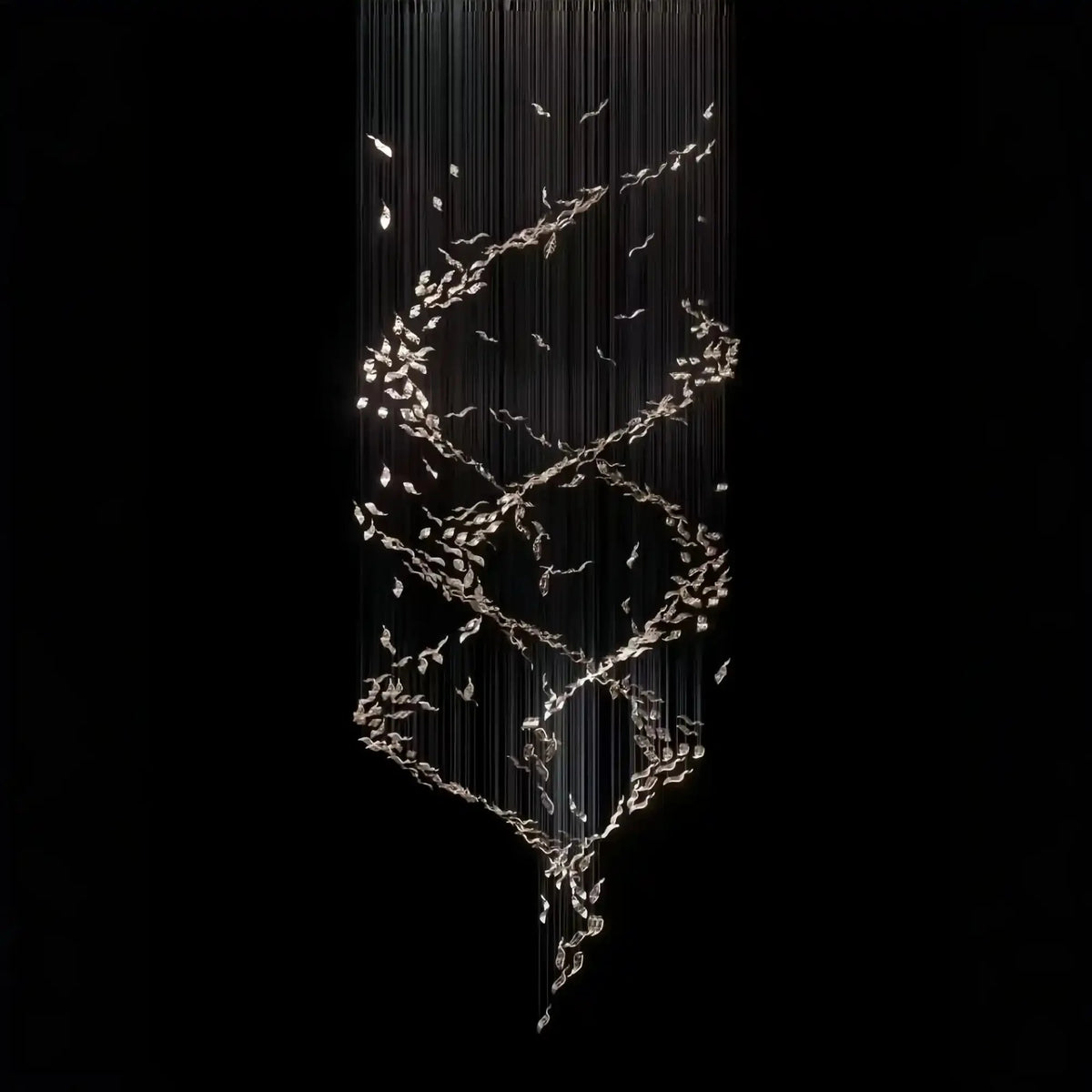 Extra Large Luxury Art Double Spiral Creative Crystal Chandelier For High - ceiling Foyer/Hallway/Entryway - D47.2"*H118.1"Warm Lightcasivra