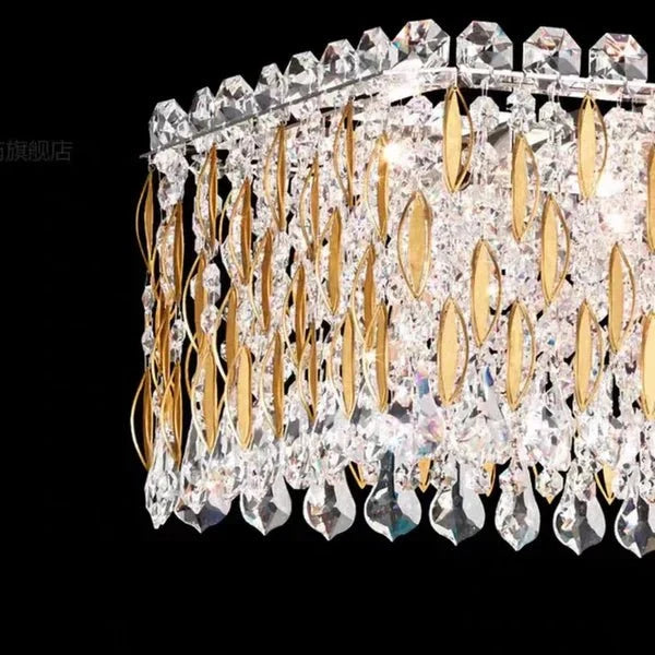 Extra Large Luxury Rectangle Crystal Pendant Chandelier for Living/Dining Room/Kitchen Island - L39.4"*W11.0"*H11.0"Goldcasivra