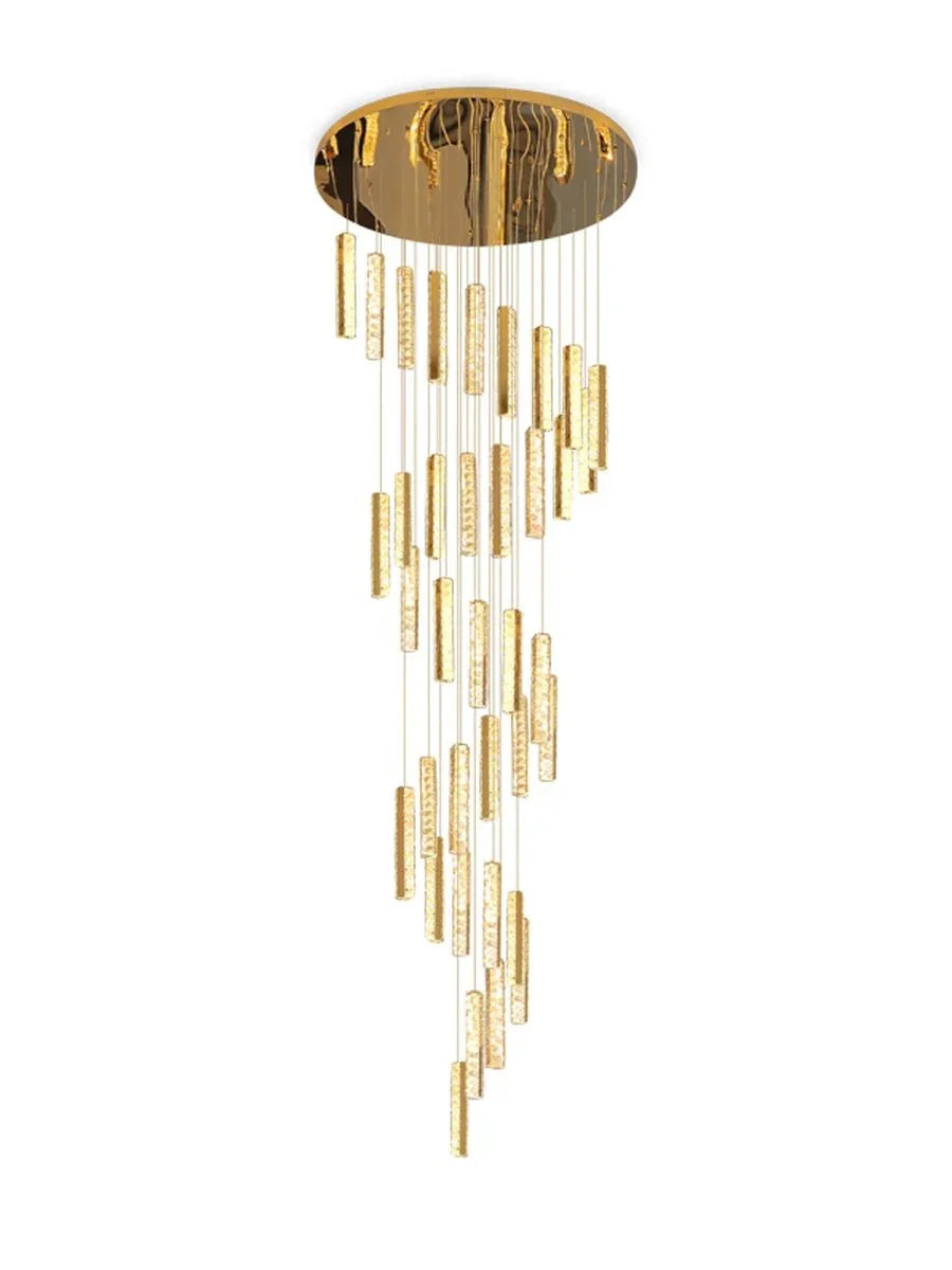 Extra Large Modern Spiral Crystal Ceiling Light Decoration for Staircase/ High Ceiling Living Room/ Hotel Lobby/ Hallway - 25 Lights: D31.5"*H118.0"Warm Lightcasivra