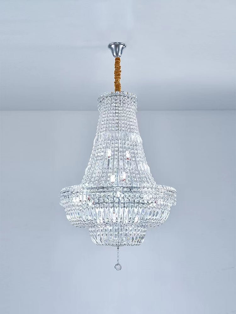 Extra Large Multi - layer Modern Light Luxury Crystal Chandelier for Living / Dining Room / Villa - D27.6"*H41.4"casivra