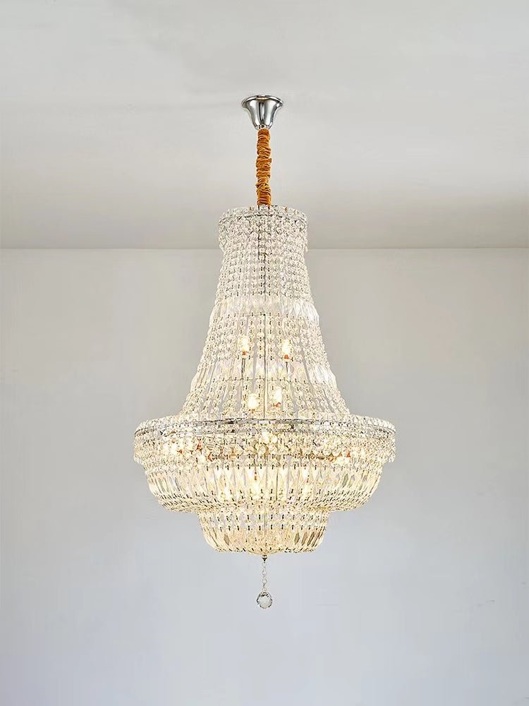 Extra Large Multi - layer Modern Light Luxury Crystal Chandelier for Living / Dining Room / Villa - D27.6"*H41.4"casivra