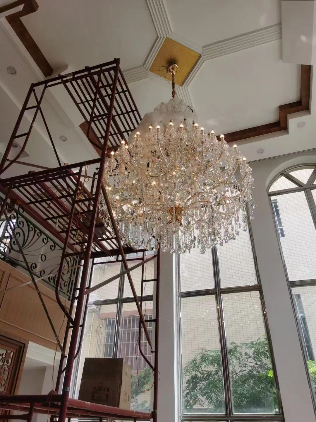Extra Large Multi - tiered Candle Light Crystal Chandelier for Hotel/Restaurant - 105 Lights/D78.7"*H102.4"/241kgChromeWhite Lightcasivra