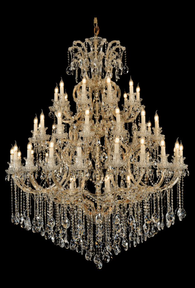 Extra Large Multi - tiered Candle Light Crystal Chandelier for Hotel/Restaurant - 40 Light/D47.2"*H63"/80kgGoldWarm Lightcasivra