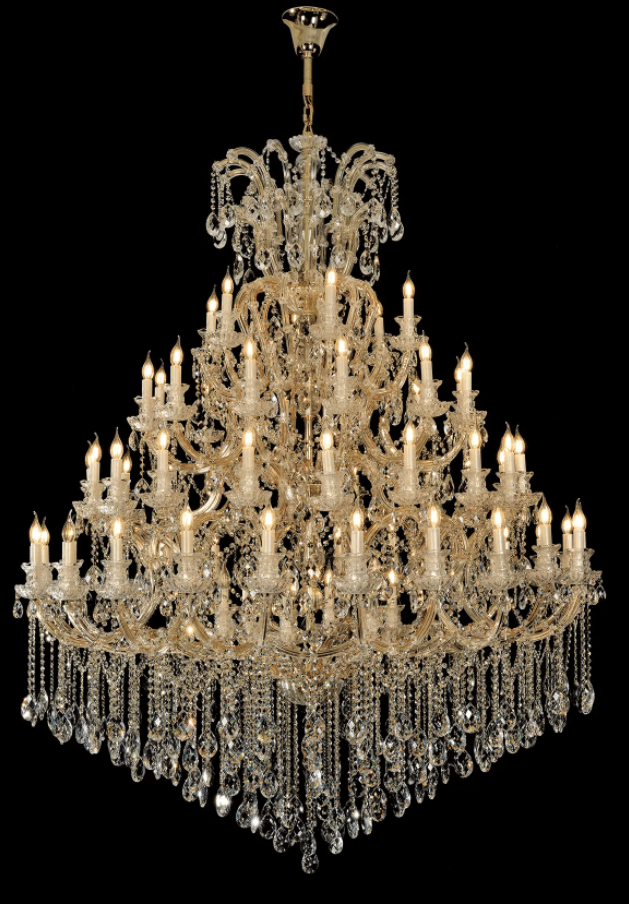 Extra Large Multi - tiered Candle Light Crystal Chandelier for Hotel/Restaurant - 40 Light/D47.2"*H63"/80kgGoldWarm Lightcasivra