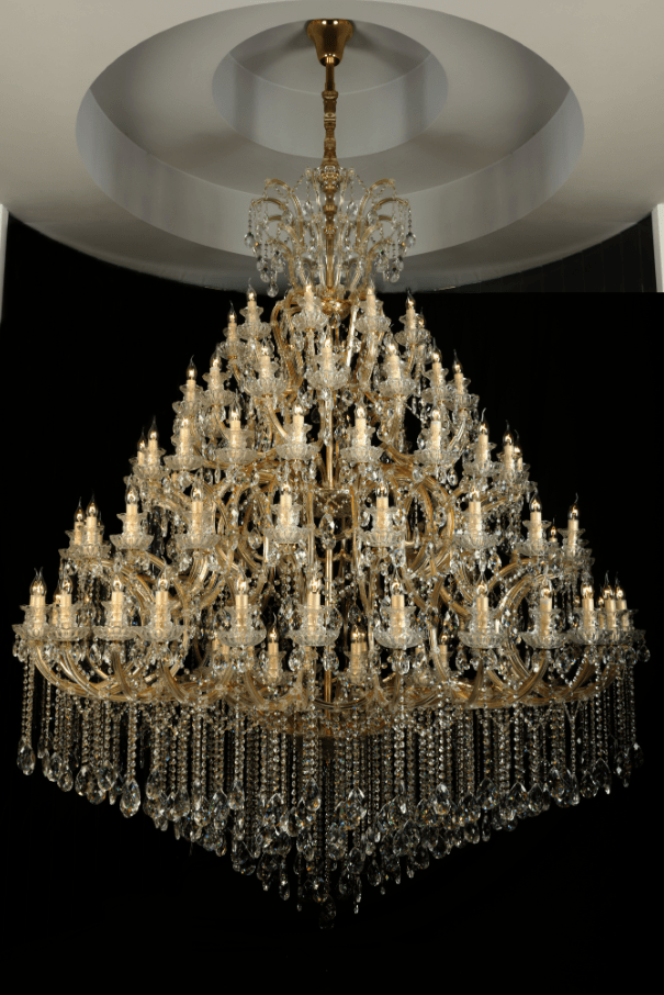 Extra Large Multi - tiered Candle Light Crystal Chandelier for Hotel/Restaurant - 105 Lights/D78.7"*H102.4"/241kgGoldWarm Lightcasivra