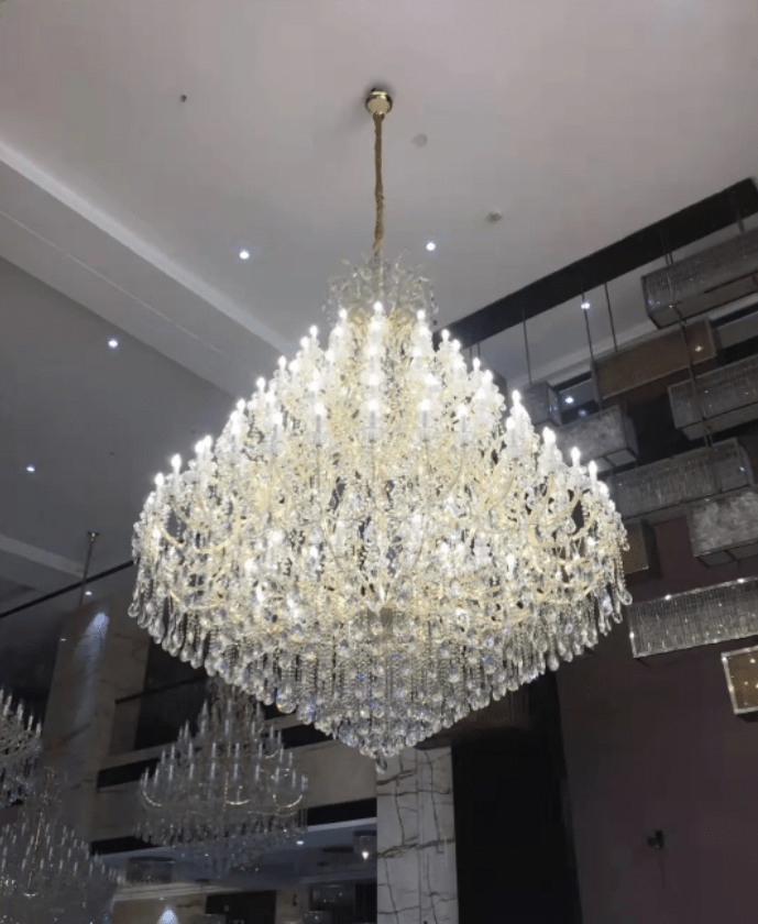 Extra Large Multi - tiered Candle Light Crystal Chandelier for Hotel/Restaurant - 138 Lights/D98.4"*H118.1"/414kgGoldWarm Lightcasivra