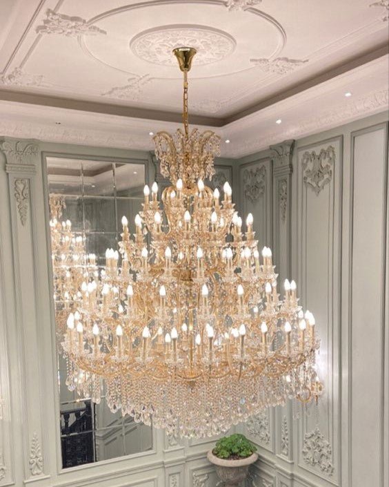 Extra Large Multi - tiered Candle Light Crystal Chandelier for Hotel/Restaurant - 294 Lights/D157.5"*H196.9"/1009kgGoldWarm Lightcasivra