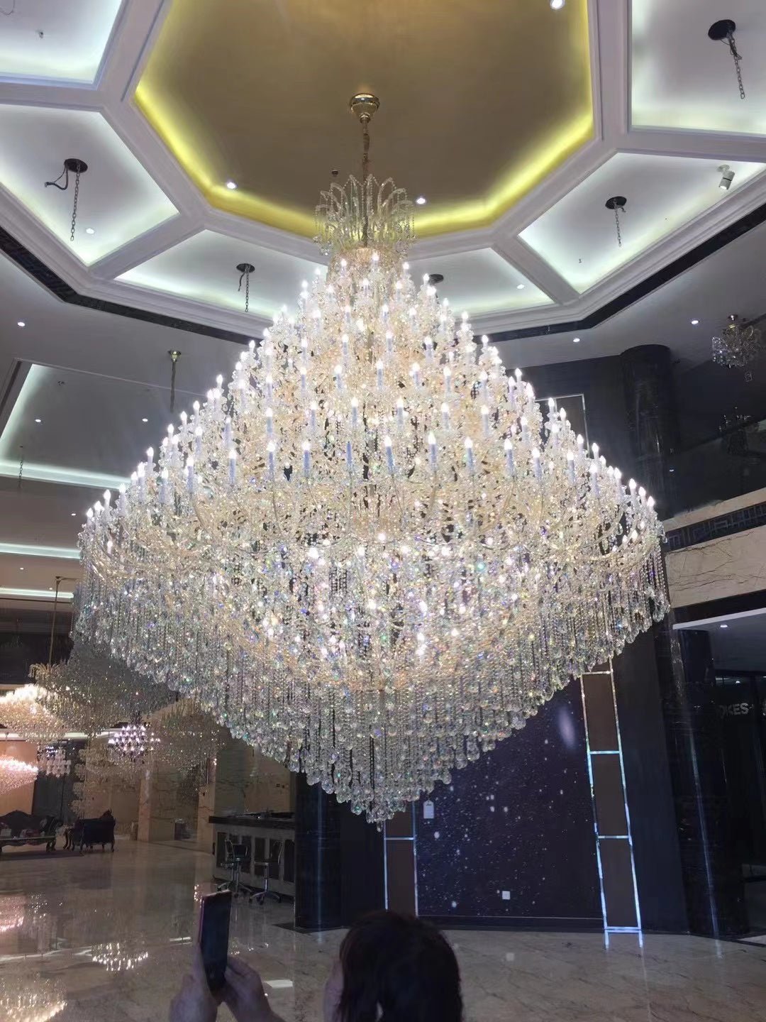 Extra Large Multi - tiered Candle Light Crystal Chandelier for Hotel/Restaurant - 294 Lights/D157.5"*H196.9"/1009kgGoldWarm Lightcasivra