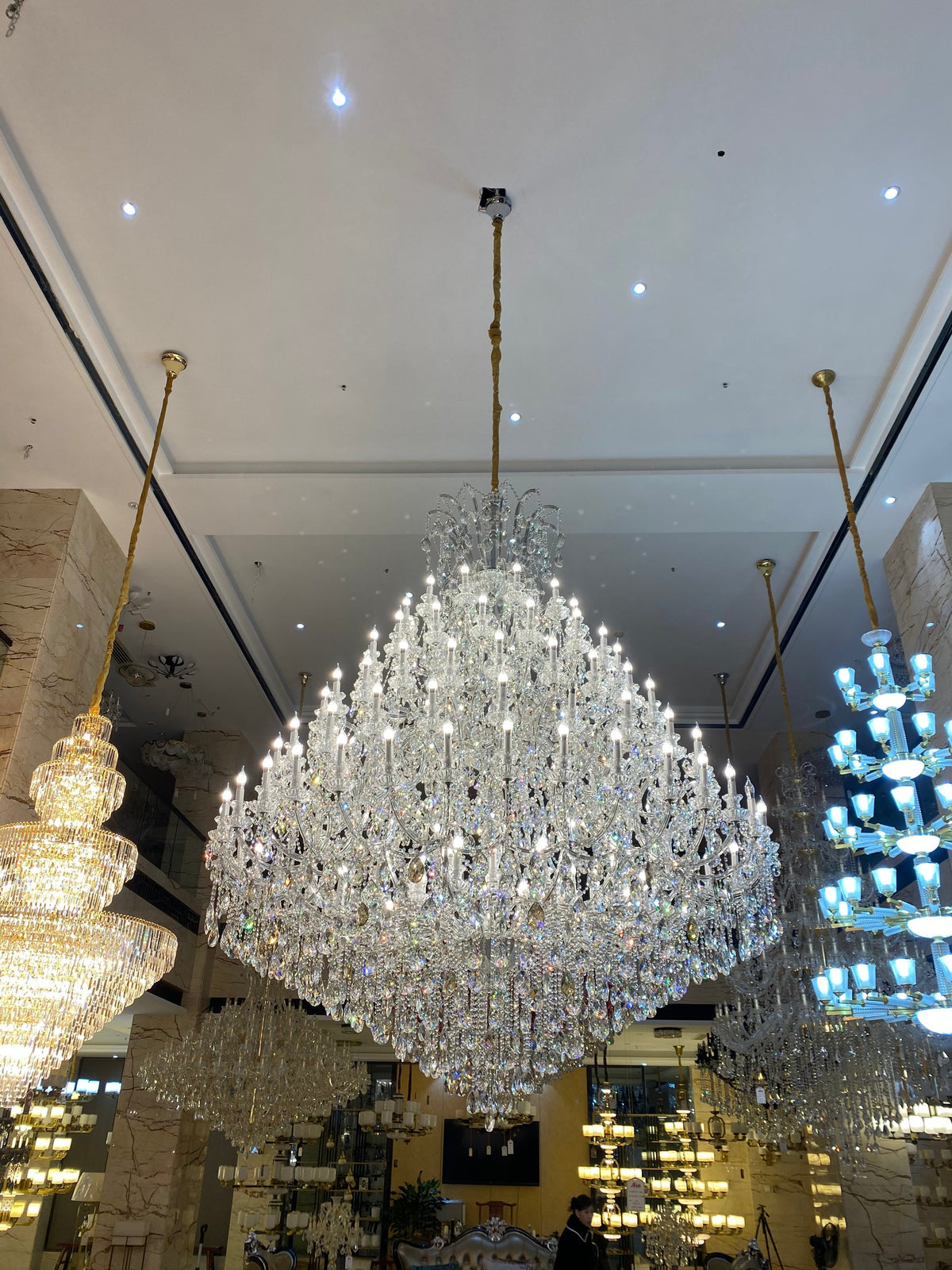 Extra Large Multi - tiered Candle Light Crystal Chandelier for Hotel/Restaurant - 294 Lights/D157.5"*H196.9"/1009kgGoldWarm Lightcasivra