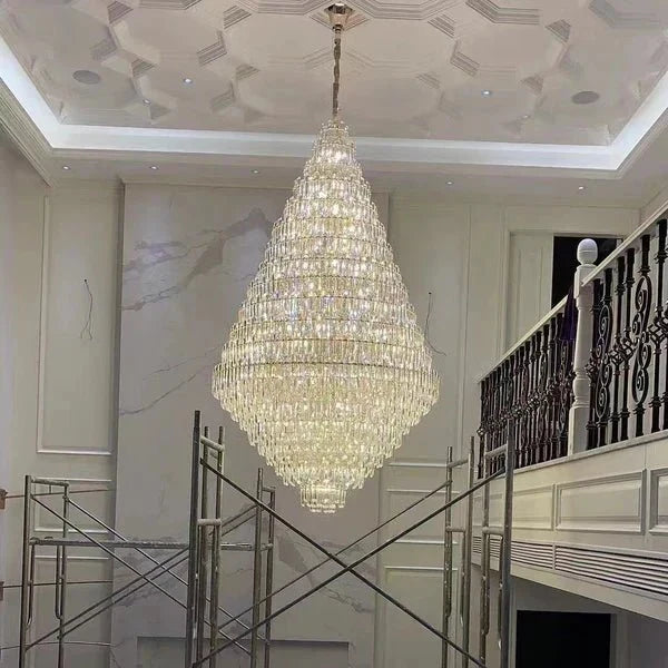 Extra Large Oversized Multi - tiered Crystal Chandelier - D23.6" *H35.4"Champagne Goldcasivra