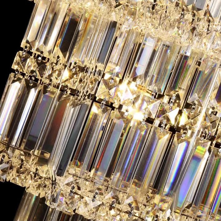 Extra Large Plaza Hall Multi - Tier Crystal Chandelier Foyer Living Room Staircase Ceiling Lighting Fixture In Chrome/ Silver Finish - Small/21 Lights/6 Layers/D22.7" * H27.8‘’ChromeWarm Lightcasivra