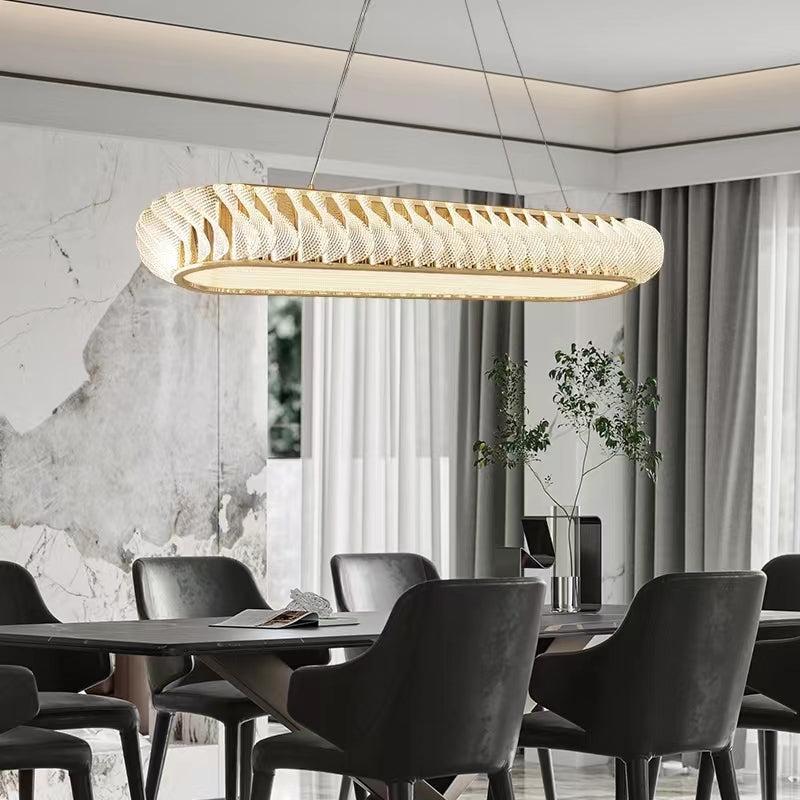 Extra Large Tiers Modern Stainless Steel Oval Chandelier for Dining Room/Kitchen Island/Big Entrys - L47.2"*H4.7"casivra