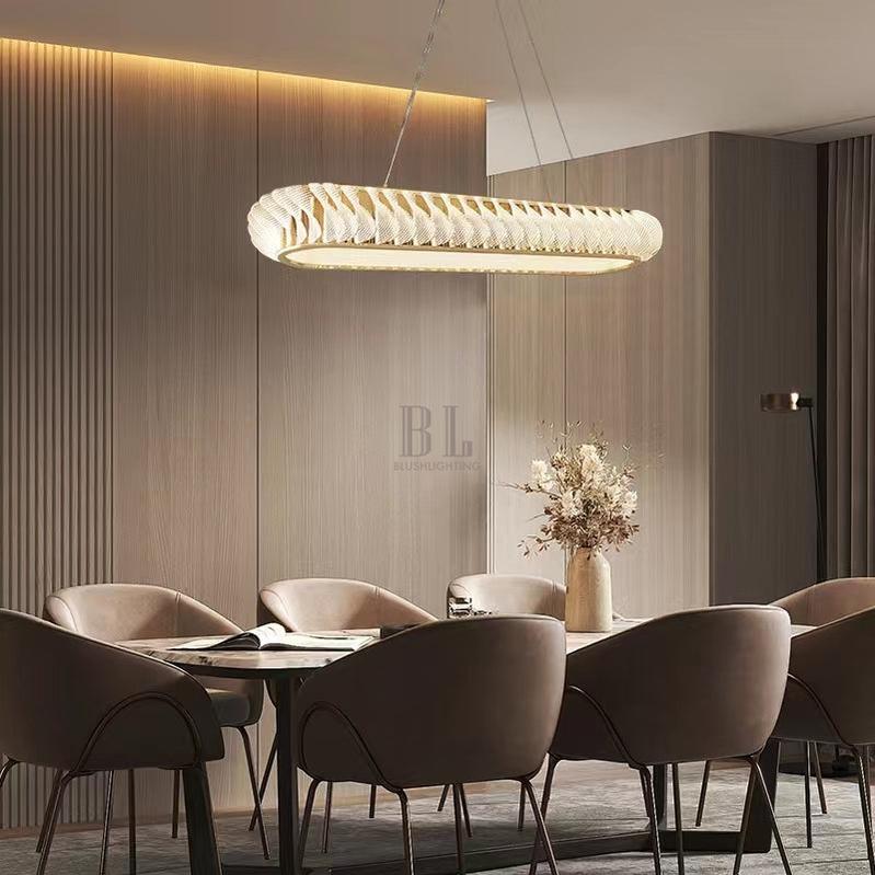 Extra Large Tiers Modern Stainless Steel Oval Chandelier for Dining Room/Kitchen Island/Big Entrys - L47.2"*H4.7"casivra