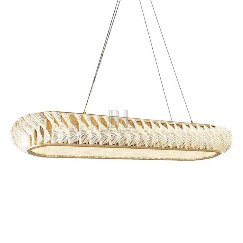 Extra Large Tiers Modern Stainless Steel Oval Chandelier for Dining Room/Kitchen Island/Big Entrys - L47.2"*H4.7"casivra