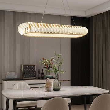 Extra Large Tiers Modern Stainless Steel Oval Chandelier for Dining Room/Kitchen Island/Big Entrys - L47.2"*H4.7"casivra