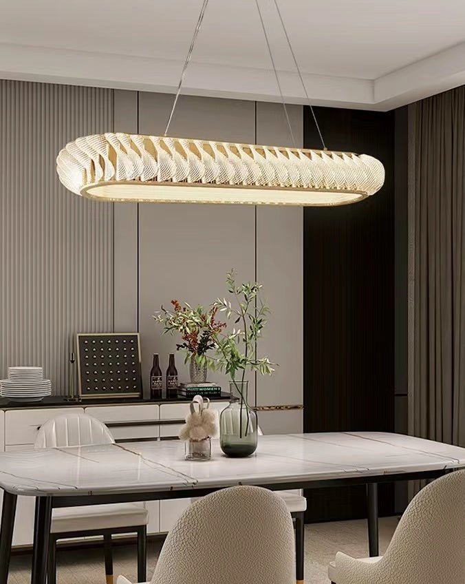 Extra Large Tiers Modern Stainless Steel Oval Chandelier for Dining Room/Kitchen Island/Big Entrys - L47.2"*H4.7"casivra