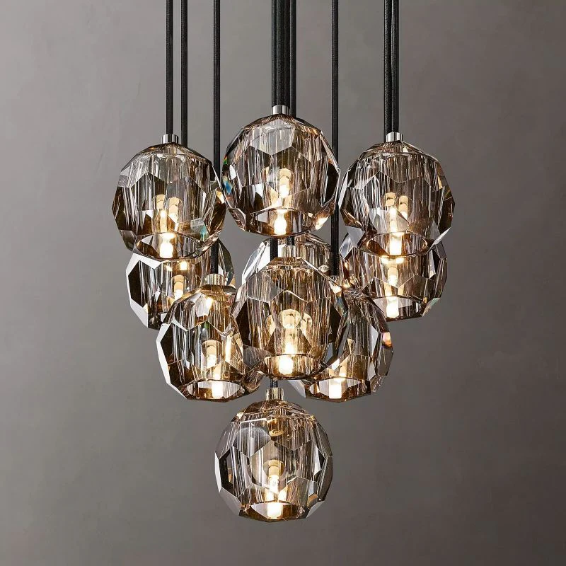 Boule De Radiant Crystal Cluster Chandelier 14"