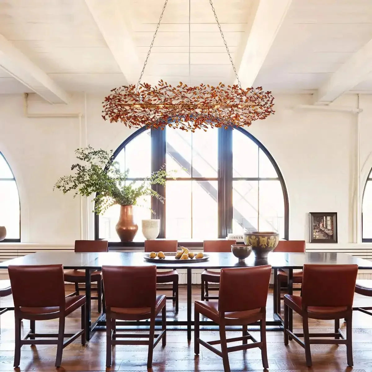 Foglia Crown Crystal Branch Chandelier in crystal by Blush Lighting