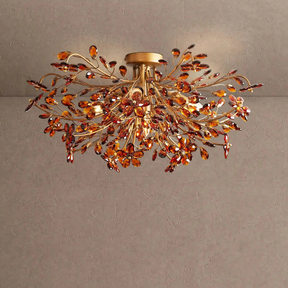 Foglia Flushmount - Brass/Amber18"casivra