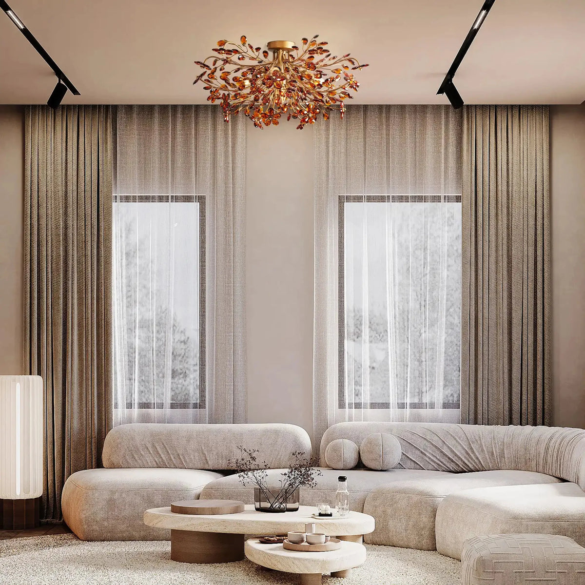 Foglia Flushmount - clear finish, modern home lighting