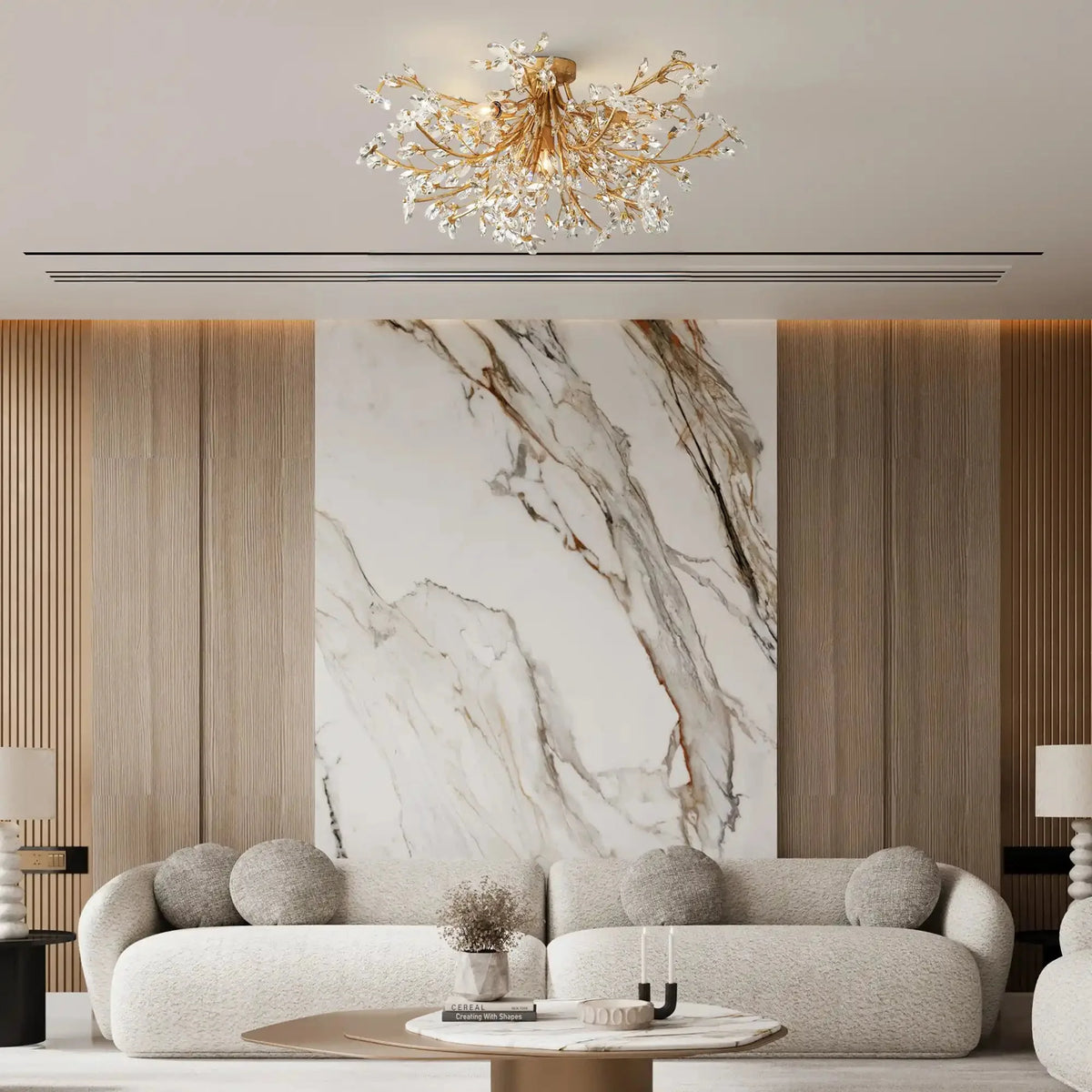Foglia Flushmount in clear - modern bedroom lighting