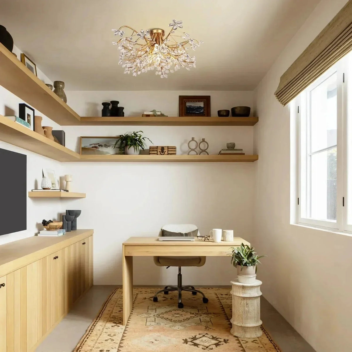 Foglia Flushmount in clear - bedroom lighting