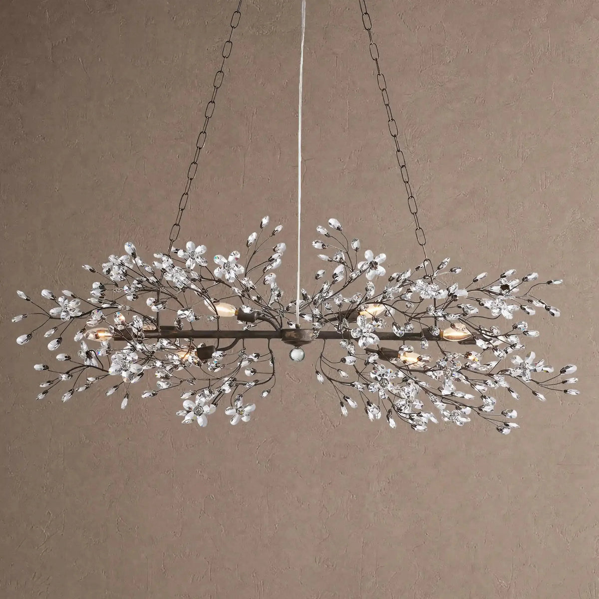 Foglia Linear Chandelier 43" 51" 68"W - Black43"casivra
