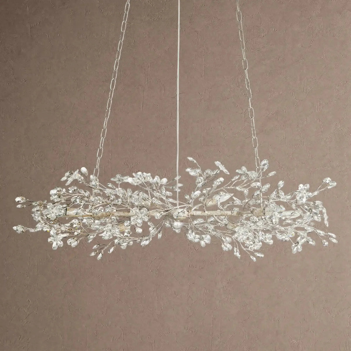 Foglia Linear Chandelier 43" 51" 68"W - Silver43"casivra